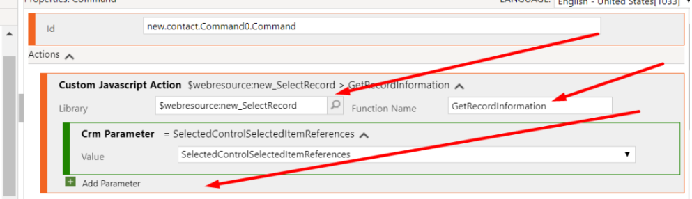 RWB command setup with SelectedControlSelectedItemReferences